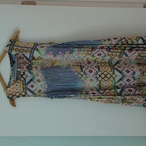 Johnny Was style  maxi tiered sleeveless dress by Tolani Collection